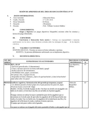 Sesión de Aprendizaje