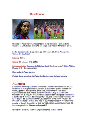 biografia de ronaldihno