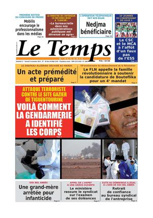 Le Temps d'Algérie Edtion du Samedi 02 Novembre 2013