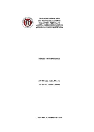 Método Fenomenológico