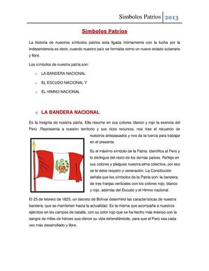 SÍMBOLOS PATRIOS DEL PERÚ