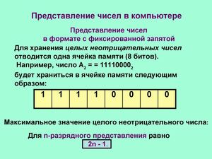 Форматы чисел в комп