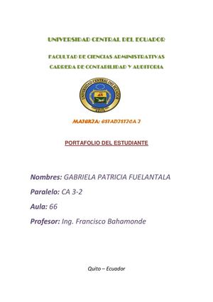 PORTAFOLIO DEL ESTUDIANTE ESTADISTICA I