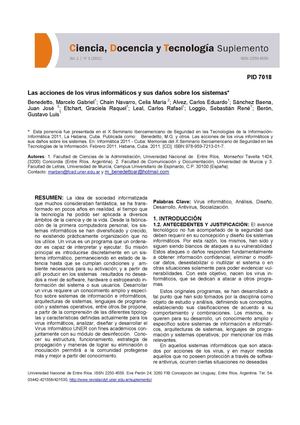 Las acciones de los virus informáticos y sus daños sobre los sistemas* 