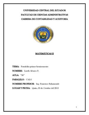 MATEMATICA II -  LIZETH ALVAREZ