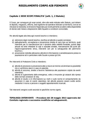 Regolamento ufficiale - Corpo Volontari Antincenti Boschivi del Piemonte