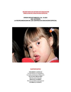 ORDENANZA PARA LA EDUCACION ESPECIAL