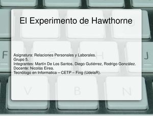 experimento hawthorne