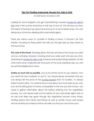 Tips On Finding Awesome Houses For Sale in USA