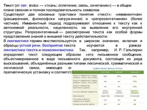 ТЕКСТ И ТАБЛИЦА