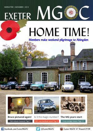 Exeter MGOC November 2013 newsletter