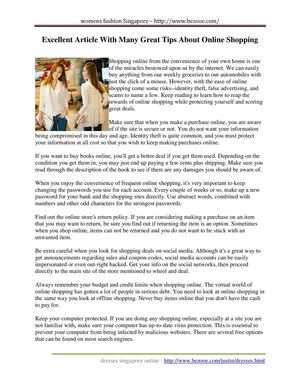 Great Tips About Online Shopping