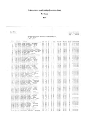 Ordenamiento para traslados departamentales