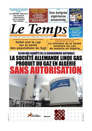 Le Temps d'Algérie Edtion du Jeudi 07 Novembre 2013