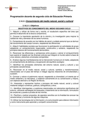 PGA 2013-2014 Parte 3 Programaciones docentes 2º y 3er Ciclo