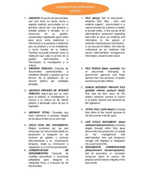 GLOSARIO DE DOCUMENTACION