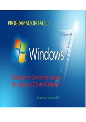Desactivar el Control de cuentas de usuario (UAC) de Windows 7