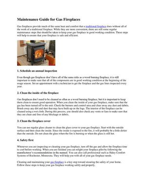 Maintenance Guide for Gas Fireplaces 