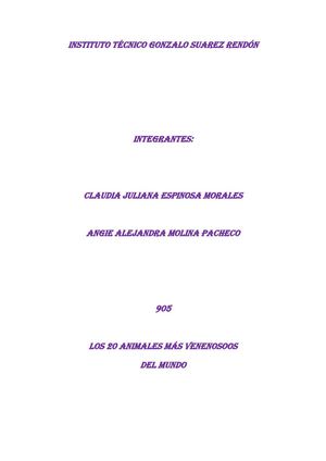 los 20 animale mas venenosos del mundo 