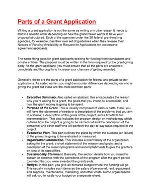 Calaméo - Parts of a Grant Application