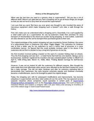 History of the Shopping Cart