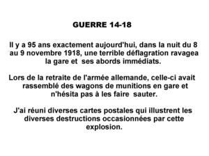 GUERRE 14-18 - Explosion en gare de Fourmies (Nord)