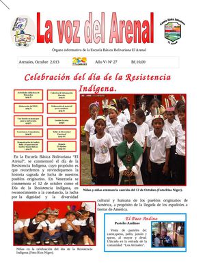 Periódico Escolar de la Escuela Básica Bolivariana "El Arenal".