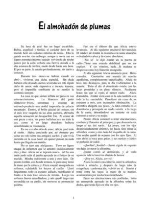 El almohadón de plumas-cuento