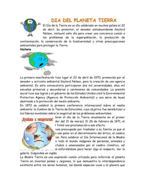 DIA MUNDIAL DE LA TIERRA 