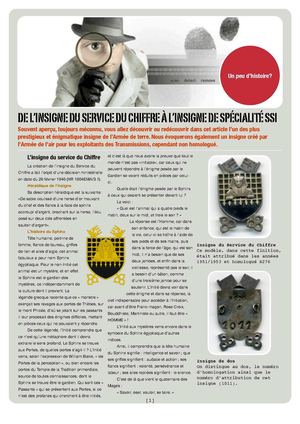 De l'insigne du service du Chiffre à l'insigne de spécialité SSI