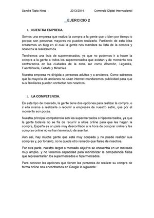 EJERCICIO 2, EL MERCADO OBJETIVO