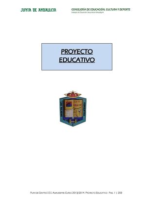 Plan de Centro I.E.S. Almudeyne: PROYECTO EDUCATIVO