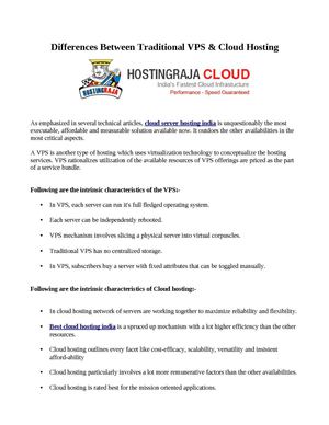 Calaméo - Difference Between Traditional VPS and Cloud Hosting