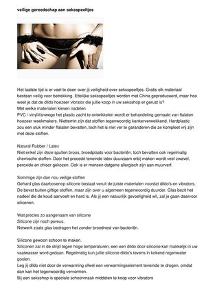 Veilige materialen voordat seksspeeltjes