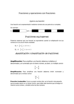 Fracciones y divisiones con fracciones
