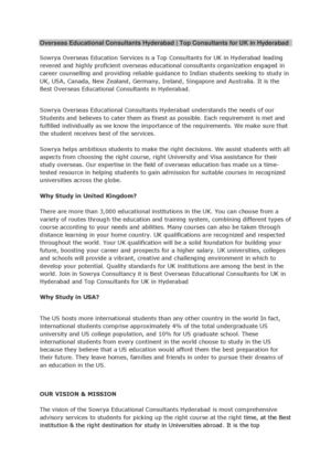 Overseas Educational Consultants Hyderabad | Top Consultants for UK in Hyderabad 