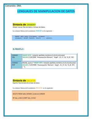 comandos DML