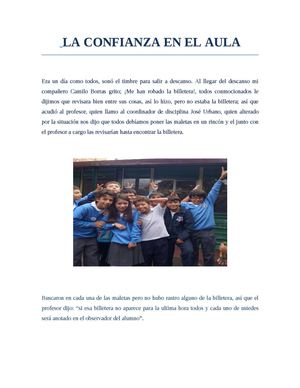 LA CONFIANZA EN EL AULA