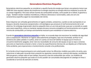 Generadores Electricos Pequeños