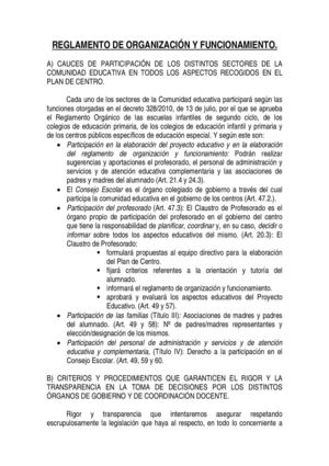 Reglamento de organización y funcionamiento