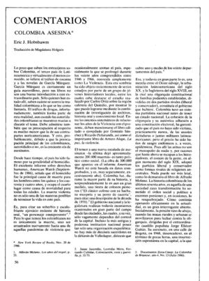 Eric Hobsbawm: Colombia asesina