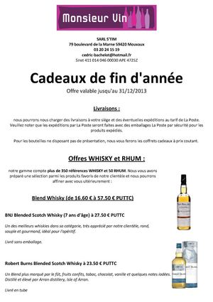 Offre Entreprises Cave Monsieur Vin Novembre 2013