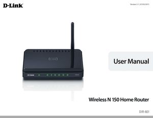 D-LINK WIRELESS N 150 HOME ROUTER USER MANUAL