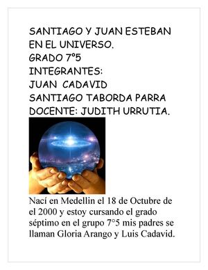 SANTIAGO Y JUAN EN EL UNIVERSO