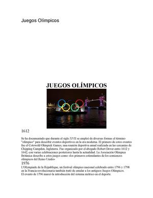JUEGOS OLÍMPICOS