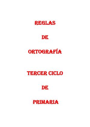 REGLAS ORTOGRÁFICAS