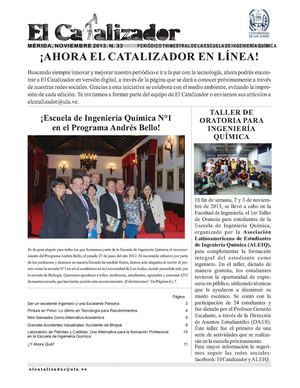El Catalizador Edición 33. Periódico de la Escuela de Ingeniería Química