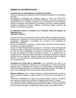 NORMATIVA DE IMPORTACIÓN