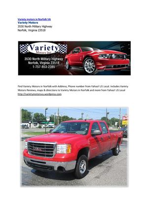 Variety motors in Norfolk VA