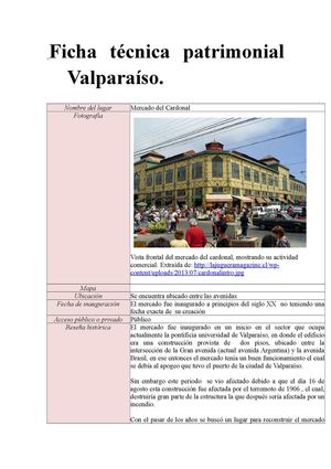 Ficha técnica patrimonial Valparaíso Mercado el cardonal